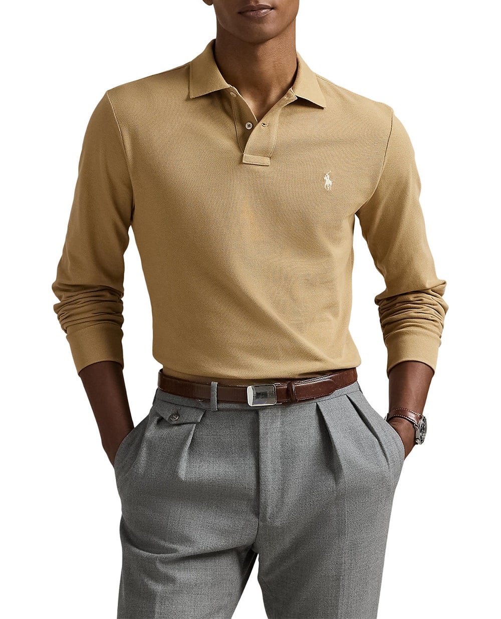 Поло Polo Ralph Lauren 710680790123, бежевый цвет • Купить в интернет-магазине Kameron