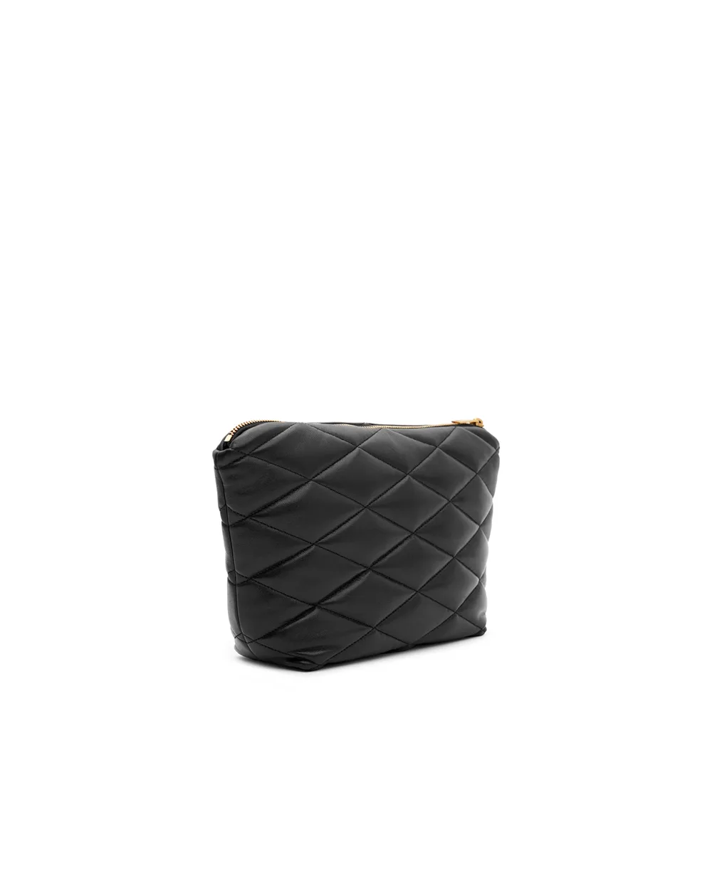 Кожанная стеганная косметичка Saint Laurent 834481-1EL07, черный цвет • Купить в интернет-магазине Kameron