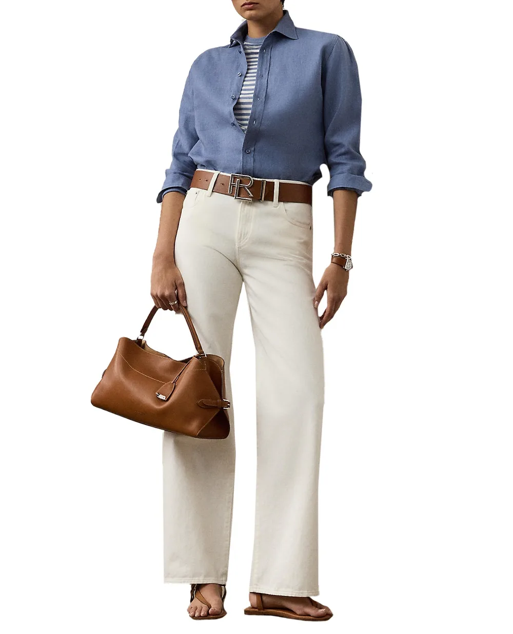 Льняная рубашка Ralph Lauren Collection 290975191001, голубой цвет • Купить в интернет-магазине Kameron