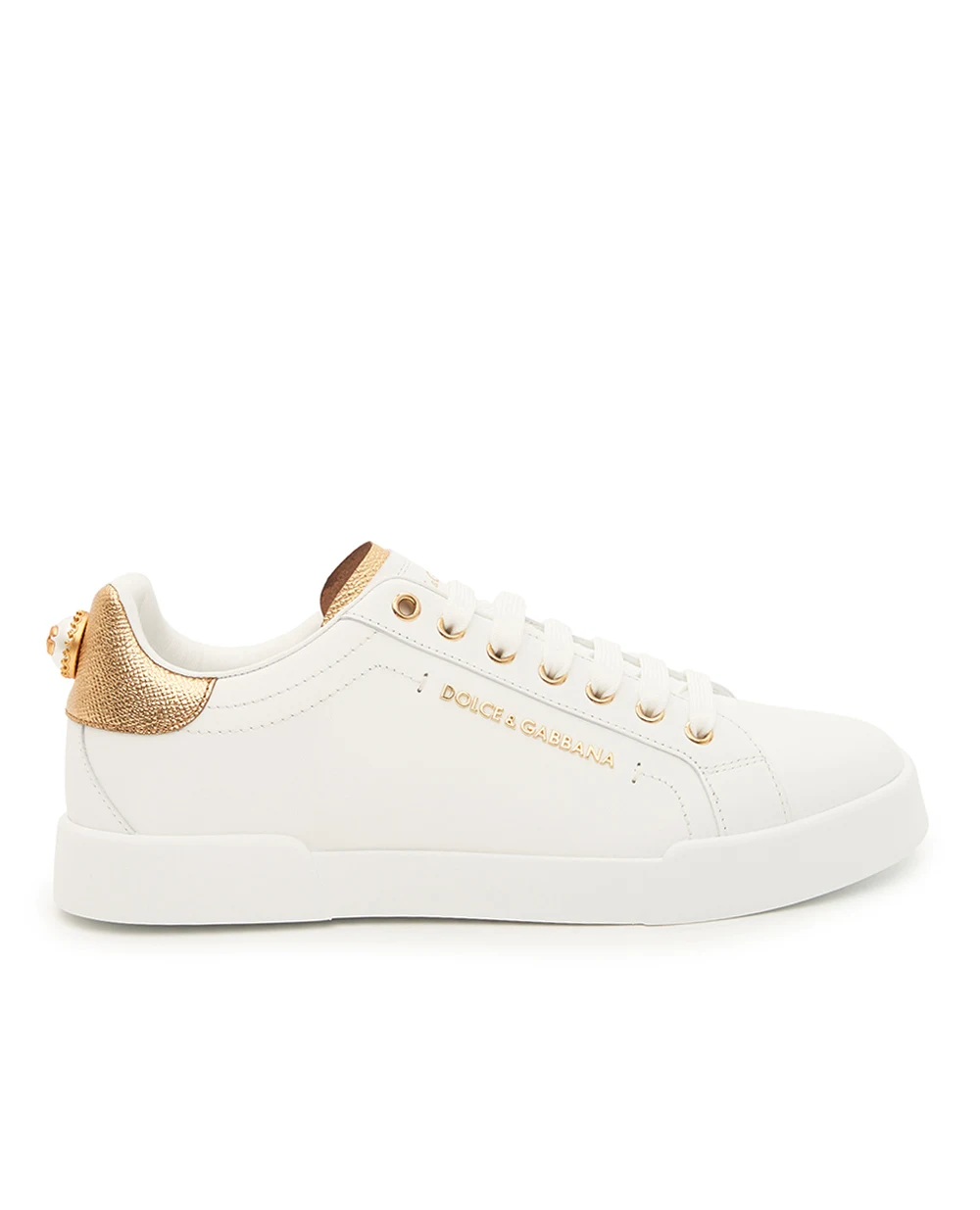 Кеды Portofino из кожи Dolce&Gabbana CK2329-AN298, белый цвет • Купить в интернет-магазине Kameron