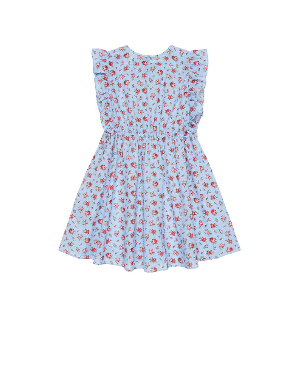 Детское платье из муслина в цветочном принте Dolce&Gabbana Kids L54DR7-HS5UP-B, голубой цвет • Купить в интернет-магазине Kameron