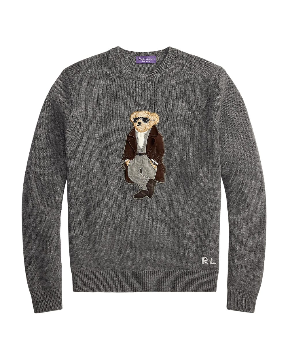 Свитер Polo Bear из кашемира Ralph Lauren Purple Label 790P05453001, серый цвет • Купить в интернет-магазине Kameron