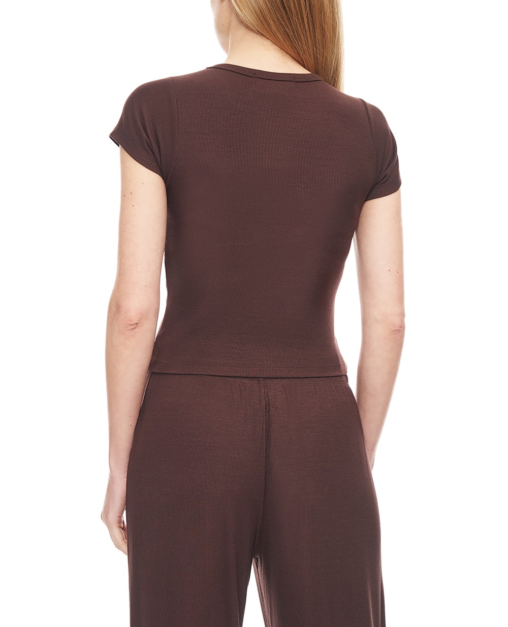 Укорочена футболка Eterne CHLOE002-49, коричневий колір • Купити в інтернет-магазині Kameron