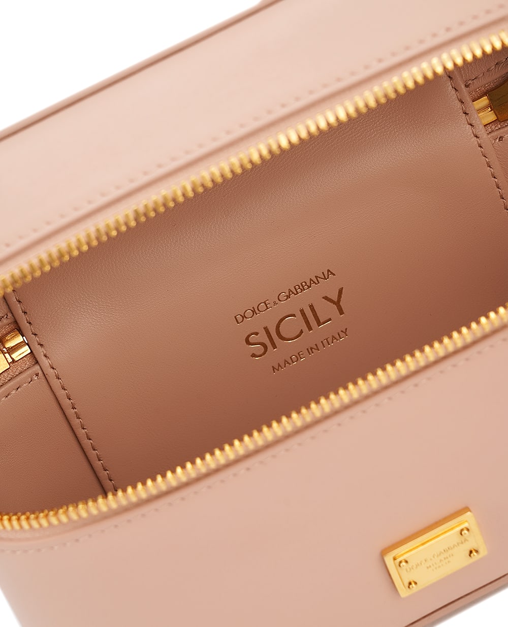 Кожаная сумка Sicily Dolce&Gabbana BB7800-B7321, пудровый цвет • Купить в интернет-магазине Kameron