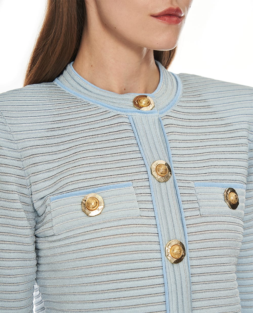 Кардиган Balmain FF1KL240KI83, голубой цвет • Купить в интернет-магазине Kameron