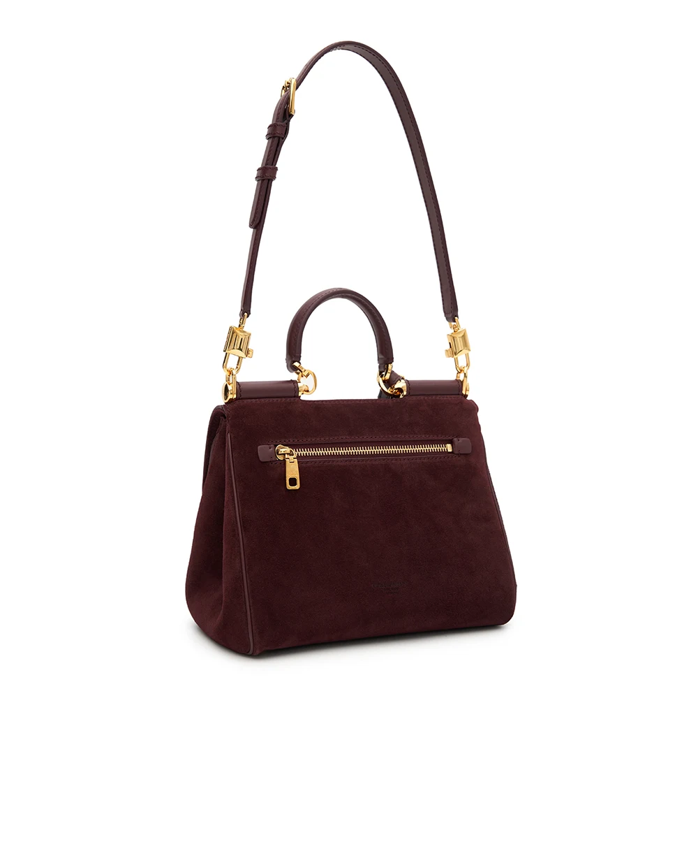 Сумка My Sicily Small из телячьей замши Dolce&Gabbana BB7781-BO903, бордовый цвет • Купить в интернет-магазине Kameron