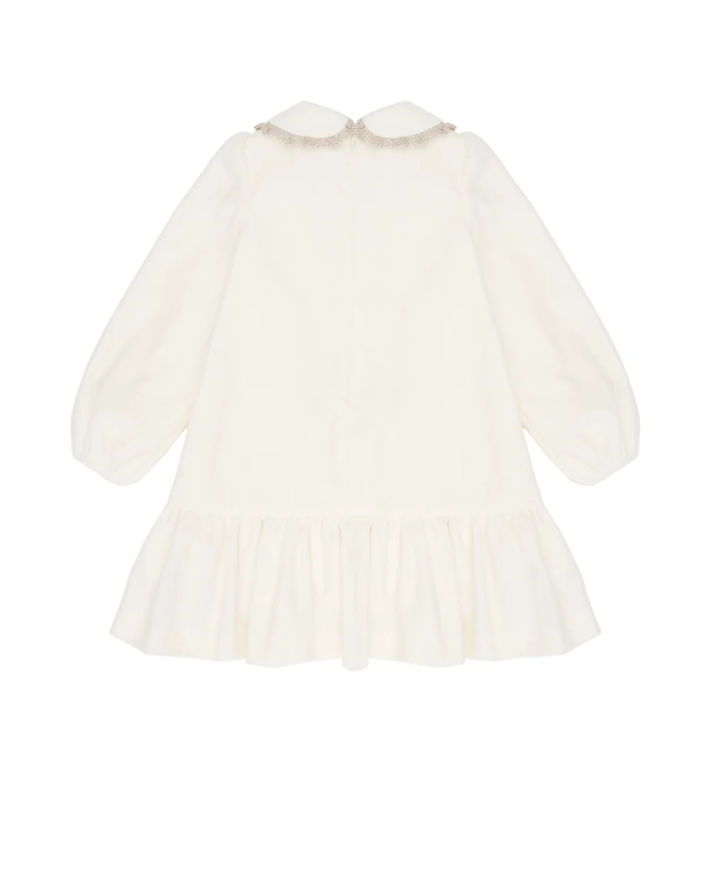 Детское платье из гладкого бархата с трусиками-кюлотами Dolce&Gabbana Kids L24DM2-FUVJY, белый цвет • Купить в интернет-магазине Kameron