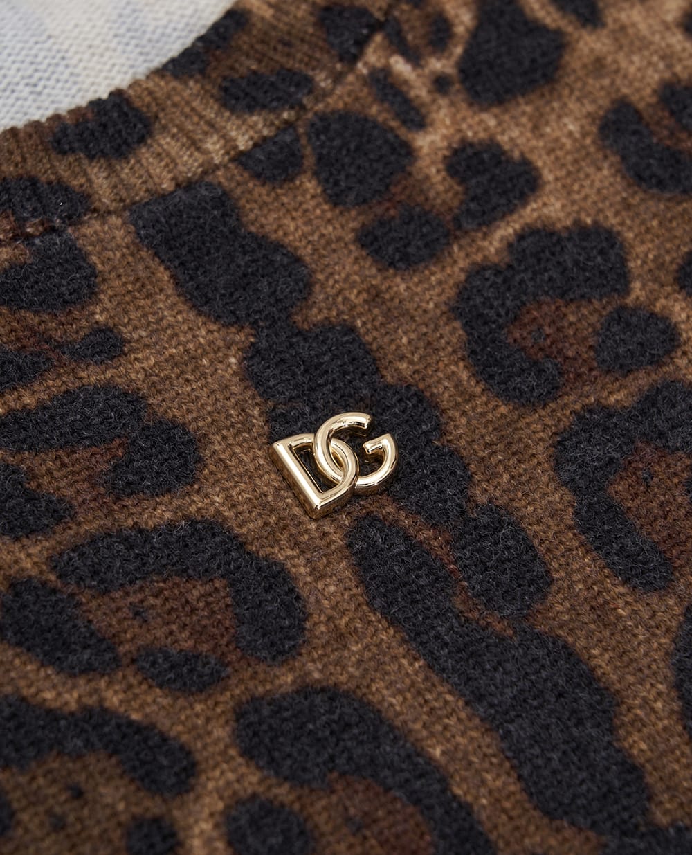 Джемпер из шерсти в анималистичный принт Dolce&Gabbana Kids L5KWK5-JDVDT-B, коричневый цвет • Купить в интернет-магазине Kameron