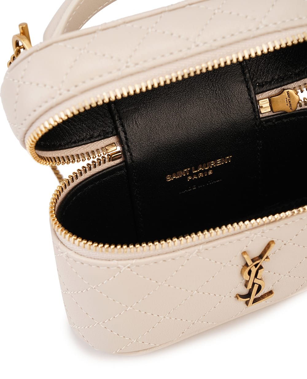 Кожаная сумка Gaby Micro Saint Laurent 819285-1EL07, кремовый цвет • Купить в интернет-магазине Kameron