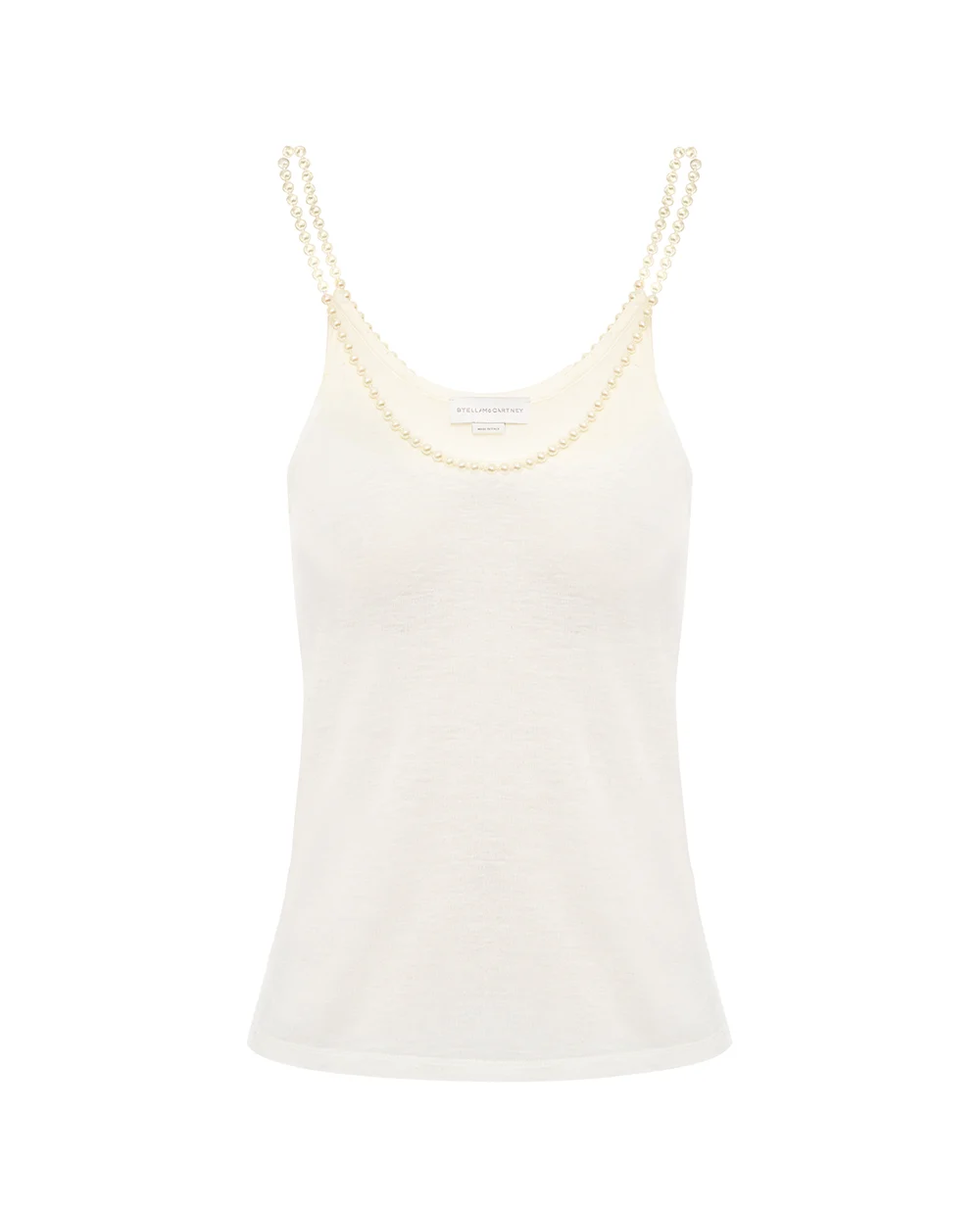 Топ с жемчужными бретелями Stella McCartney 6J04323SQA29, кремовый цвет • Купить в интернет-магазине Kameron