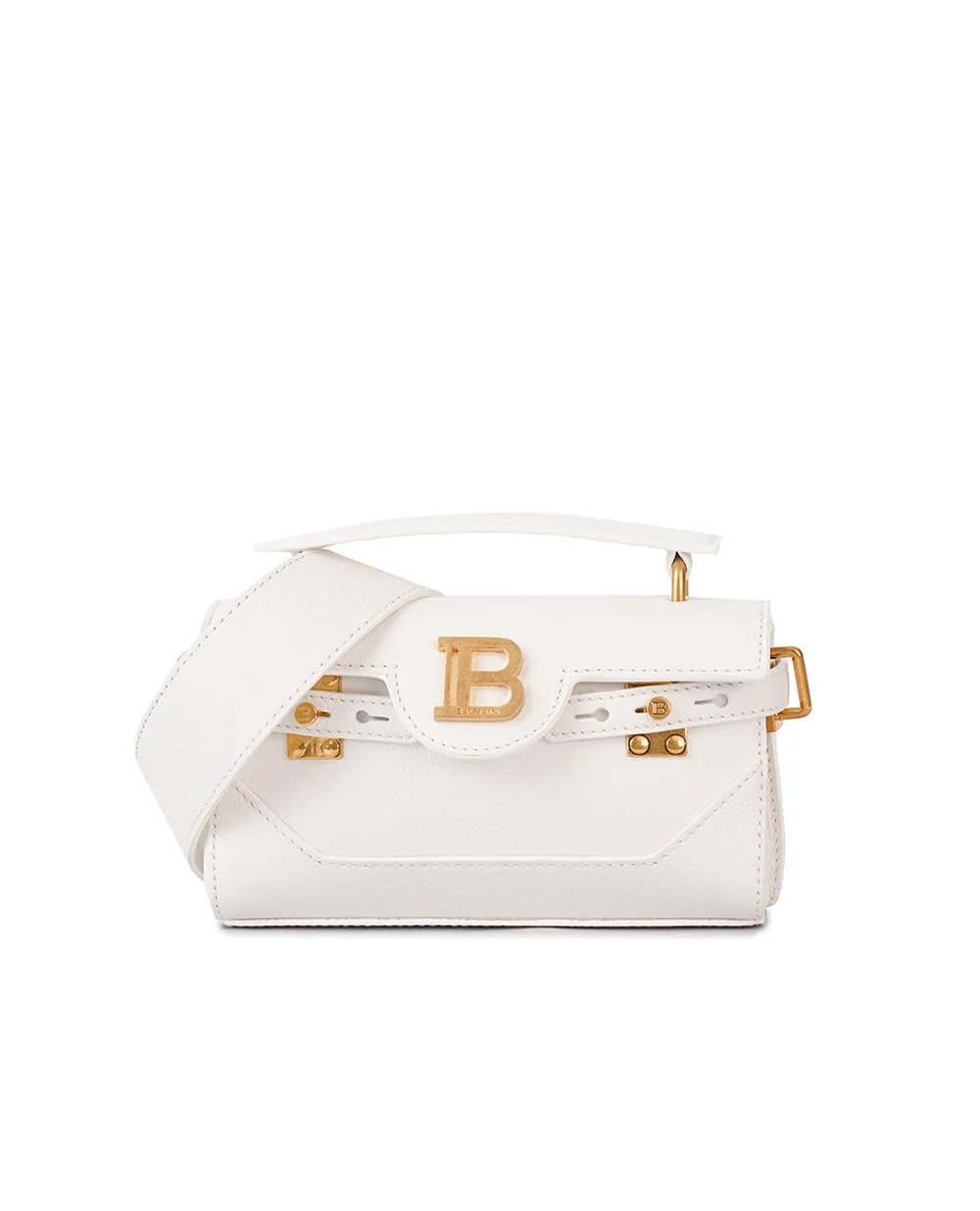 Кожаная сумка B-Buzz 19 Balmain EN1AE742LPOS, белый цвет • Купить в интернет-магазине Kameron