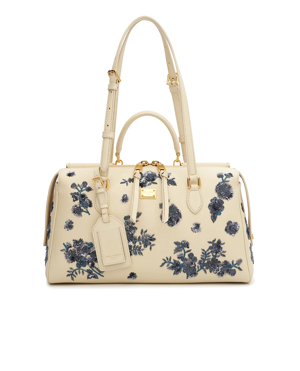 Сумка Vittoria Medium с вышивкой из телячьей кожи Dolce&Gabbana BB7844-A0656, бежевый цвет • Купить в интернет-магазине Kameron