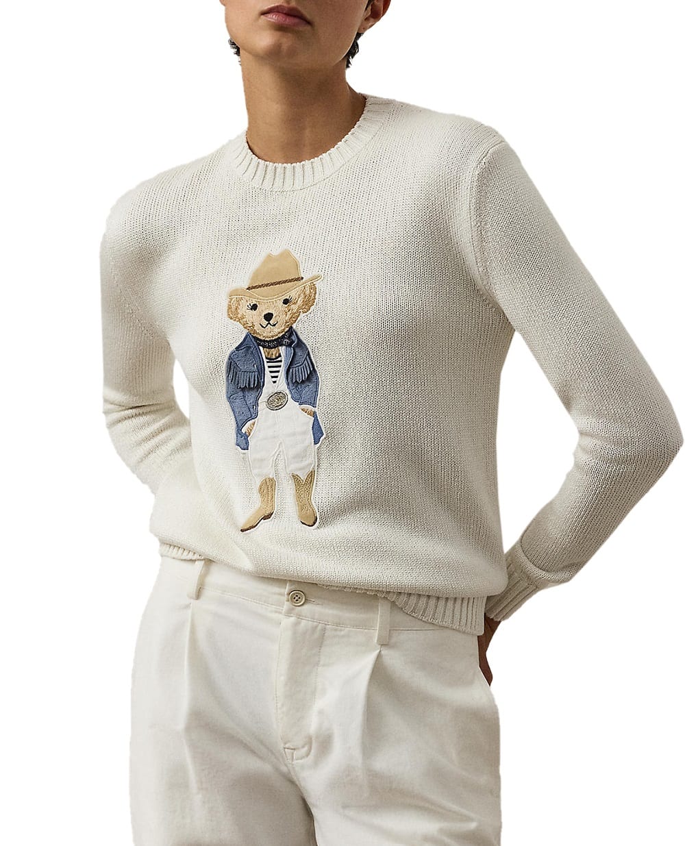 Шовковий светр Ralph Lauren Collection 290970601001, білий колір • Купити в інтернет-магазині Kameron