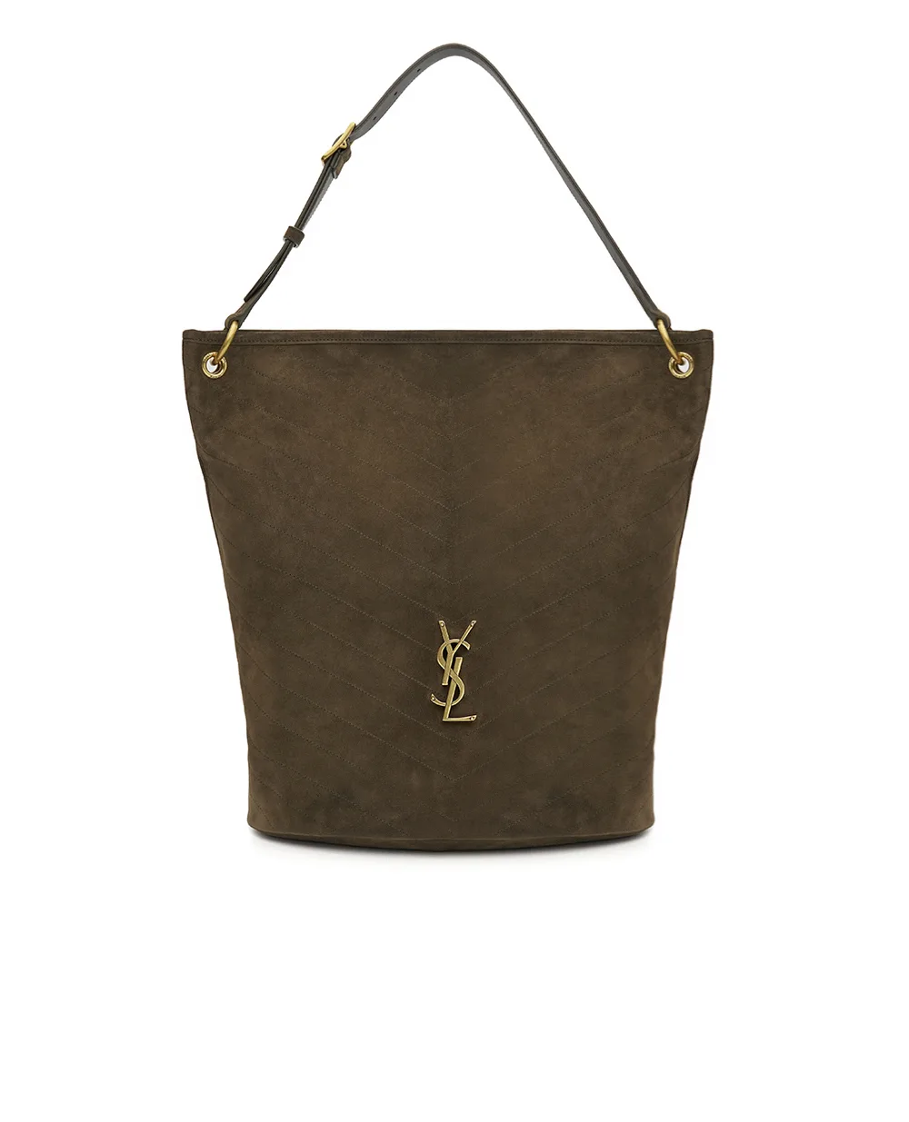 Сумка Niki з телячої замші Saint Laurent 844346-1U807, коричневий колір • Купити в інтернет-магазині Kameron