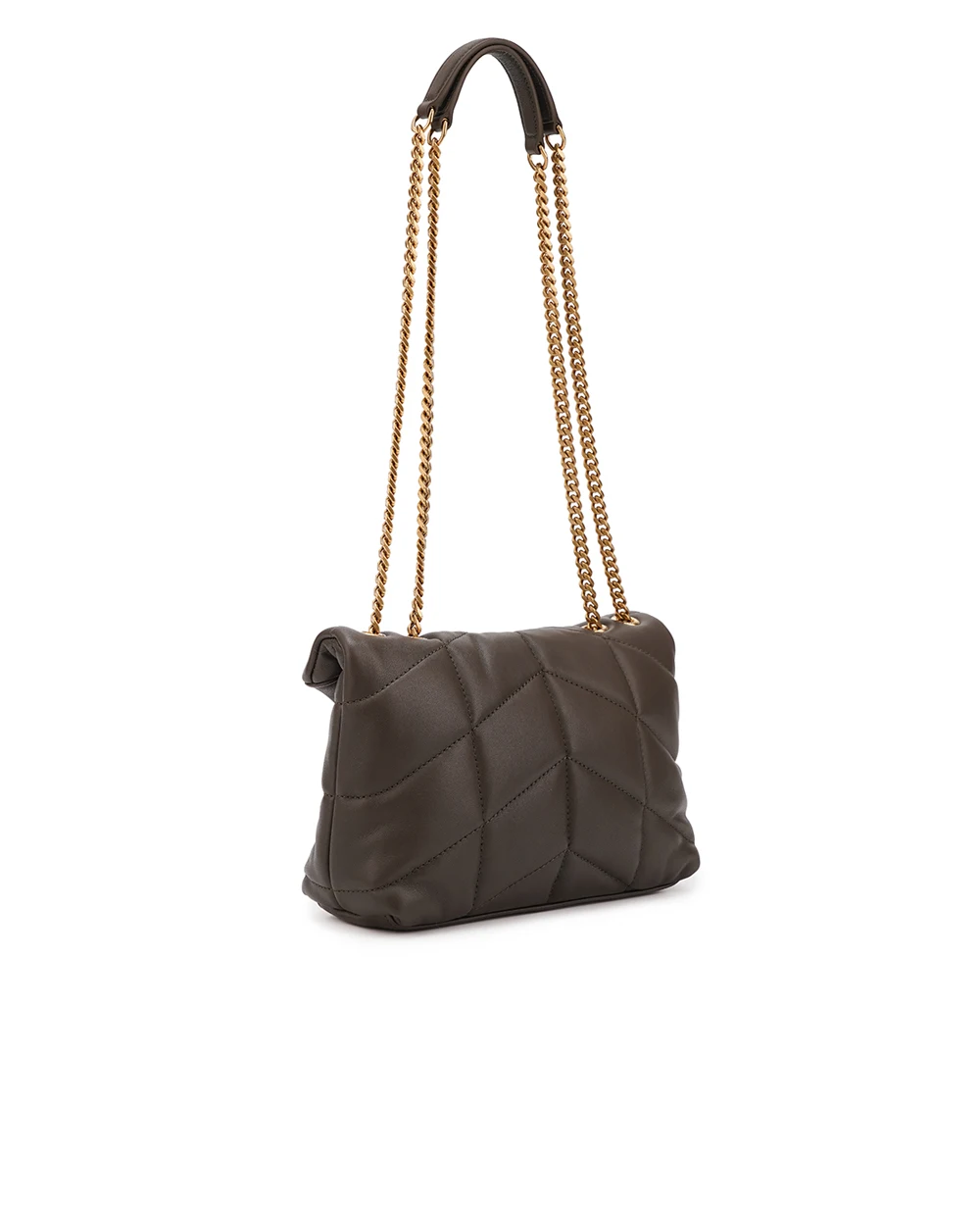 Кожаная сумка Loulou Puffer Toy Saint Laurent 759337-1EL07, хаки цвет • Купить в интернет-магазине Kameron
