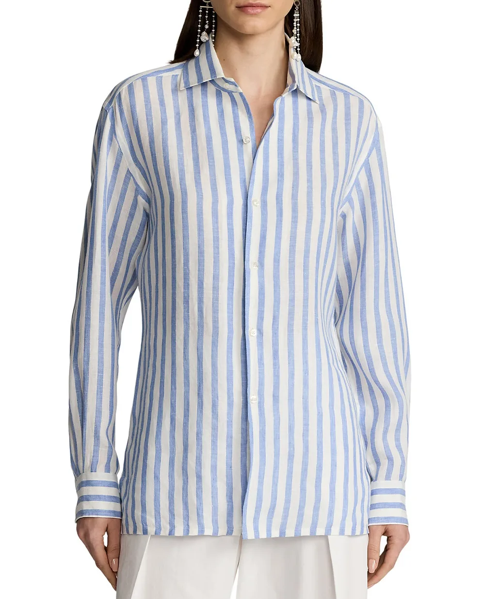 Льняная рубашка Ralph Lauren Collection 290975285001, белый цвет • Купить в интернет-магазине Kameron