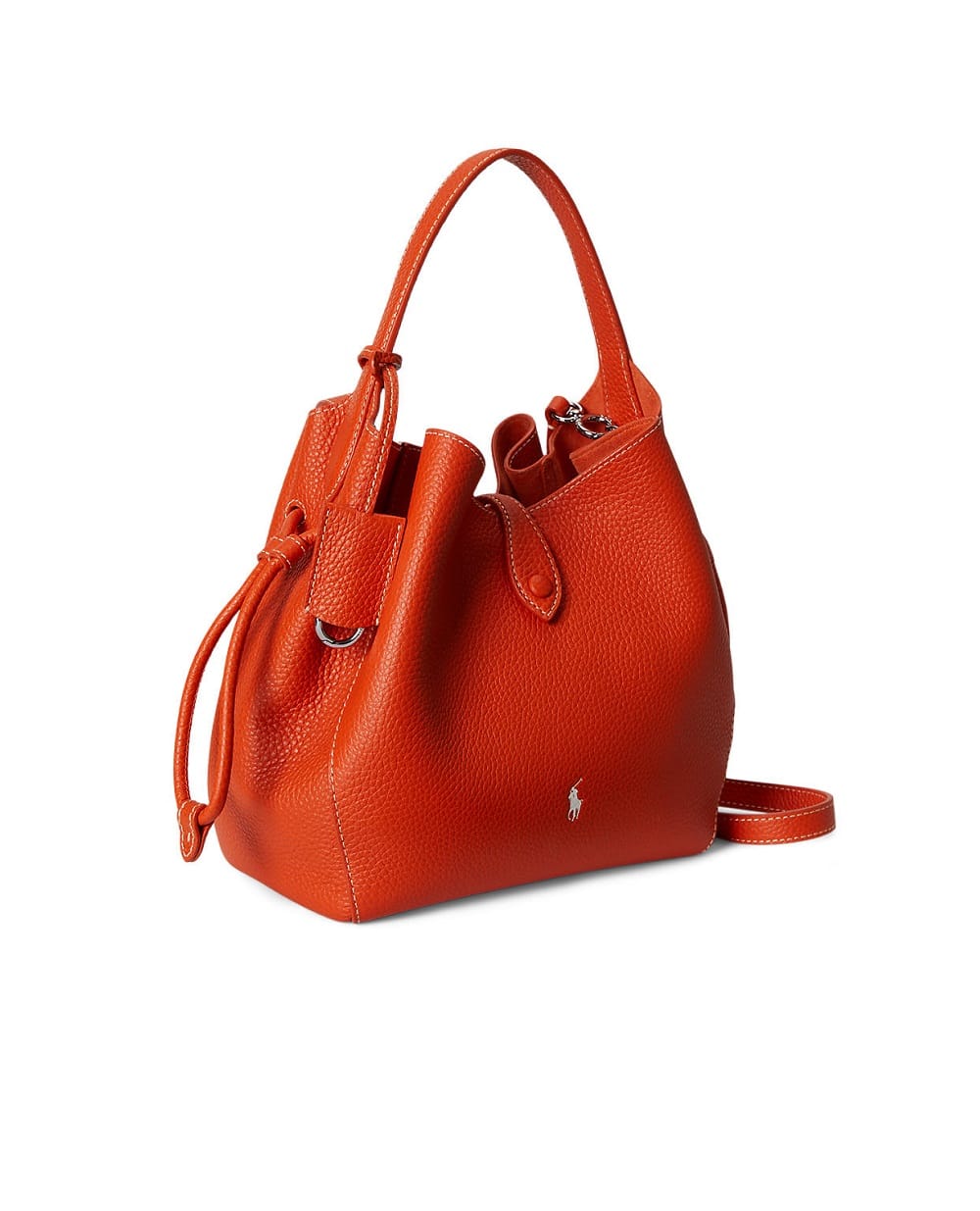 Сумка Polo Play на завязках из кожи Polo Ralph Lauren 428978571003, оранжевый цвет • Купить в интернет-магазине Kameron