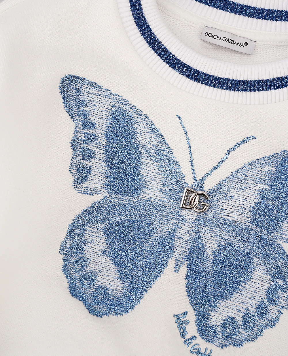 Детский свитшот Dolce&Gabbana Kids L5JWBE-G7OJ2-S, молочный цвет • Купить в интернет-магазине Kameron