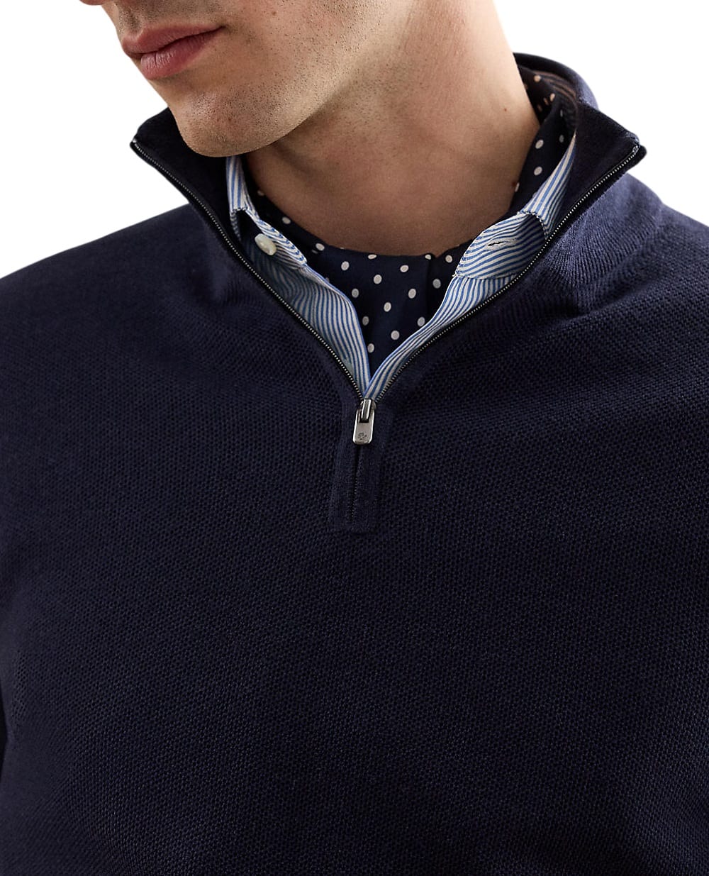 Свитер из шерсти пике Ralph Lauren Purple Label 790965745002, синий цвет • Купить в интернет-магазине Kameron