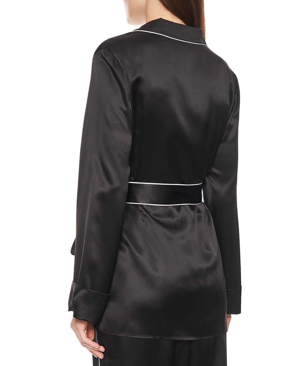 Пижамная рубашка из шёлка (костюм) Dolce&Gabbana F5N53T-FU1AU, черный цвет • Купить в интернет-магазине Kameron