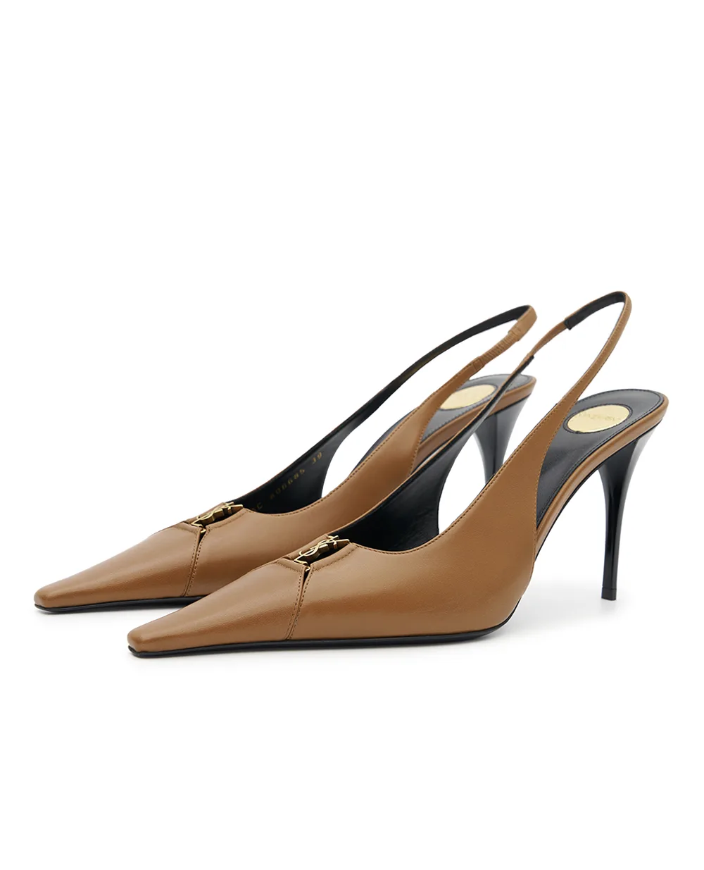 Туфли-слингбеки Babylone Breteuil из овечьей кожи Saint Laurent 806685-AADF1, коричневый цвет • Купить в интернет-магазине Kameron