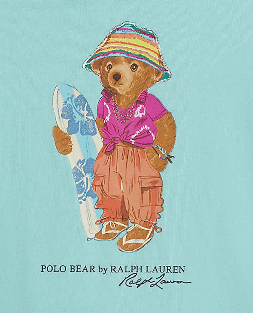 Детская футболка Polo Bear Polo Ralph Lauren Kids 312B22529001, бирюзовый цвет • Купить в интернет-магазине Kameron