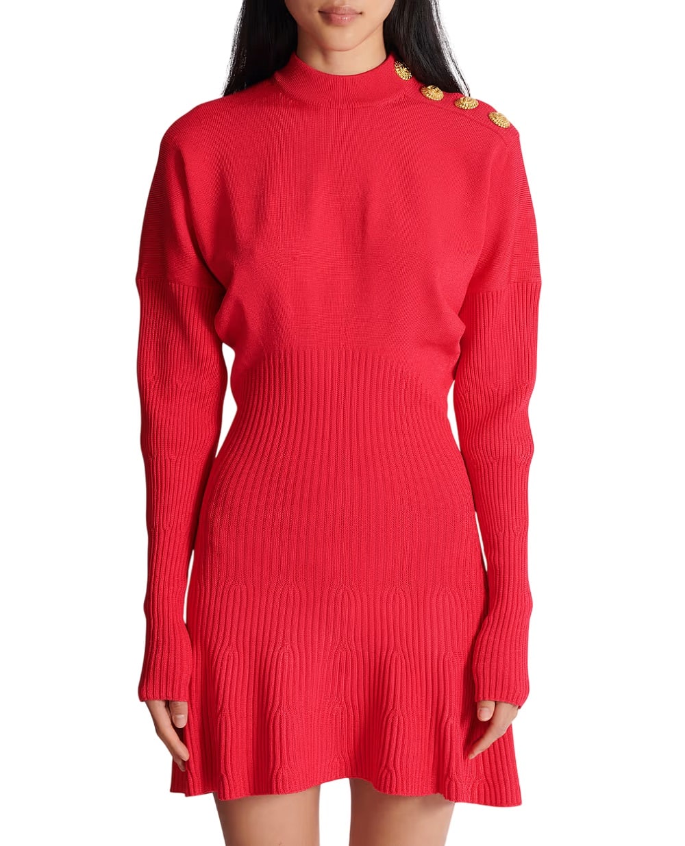 Платье мини Balmain GF1R9417KJ44, красный цвет • Купить в интернет-магазине Kameron