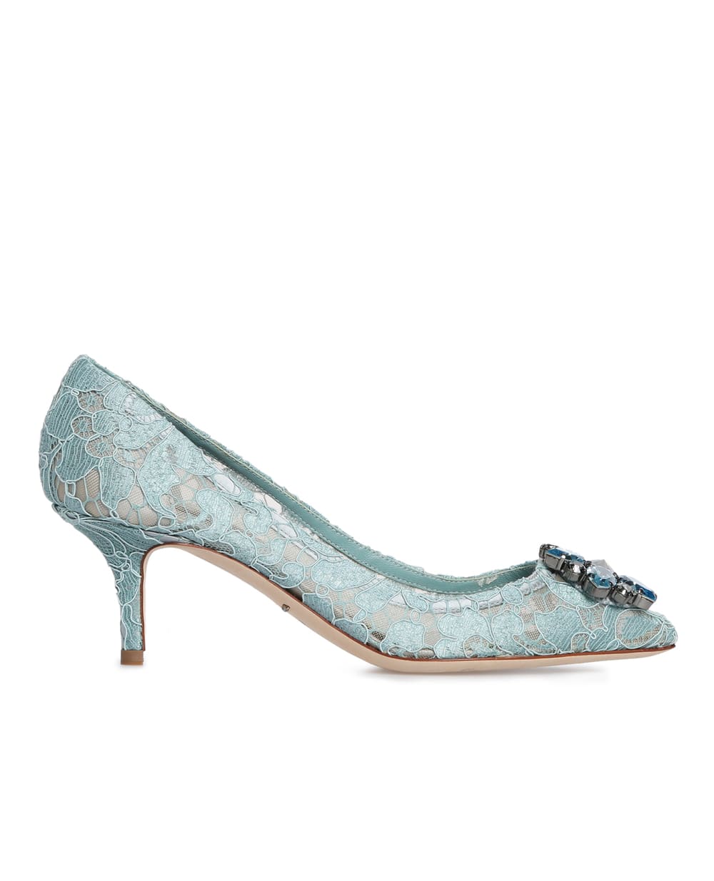 Кружевные лодочки Rainbow Lace Dolce&Gabbana CD0066-AL198-S, бирюзовый цвет • Купить в интернет-магазине Kameron