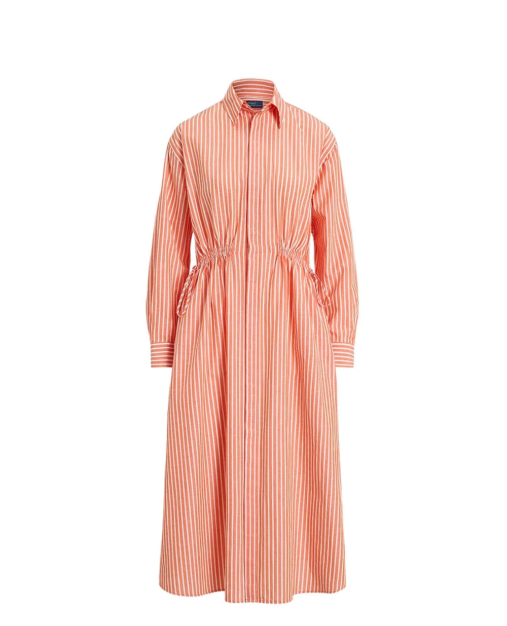 Платье-рубашка в полоску Polo Ralph Lauren 211A96364001, оранжевый цвет • Купить в интернет-магазине Kameron