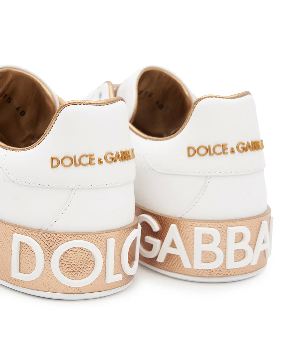 Кеды Portofino из телячьей кожи Dolce&Gabbana CK1544-AX615, бронзовый цвет • Купить в интернет-магазине Kameron