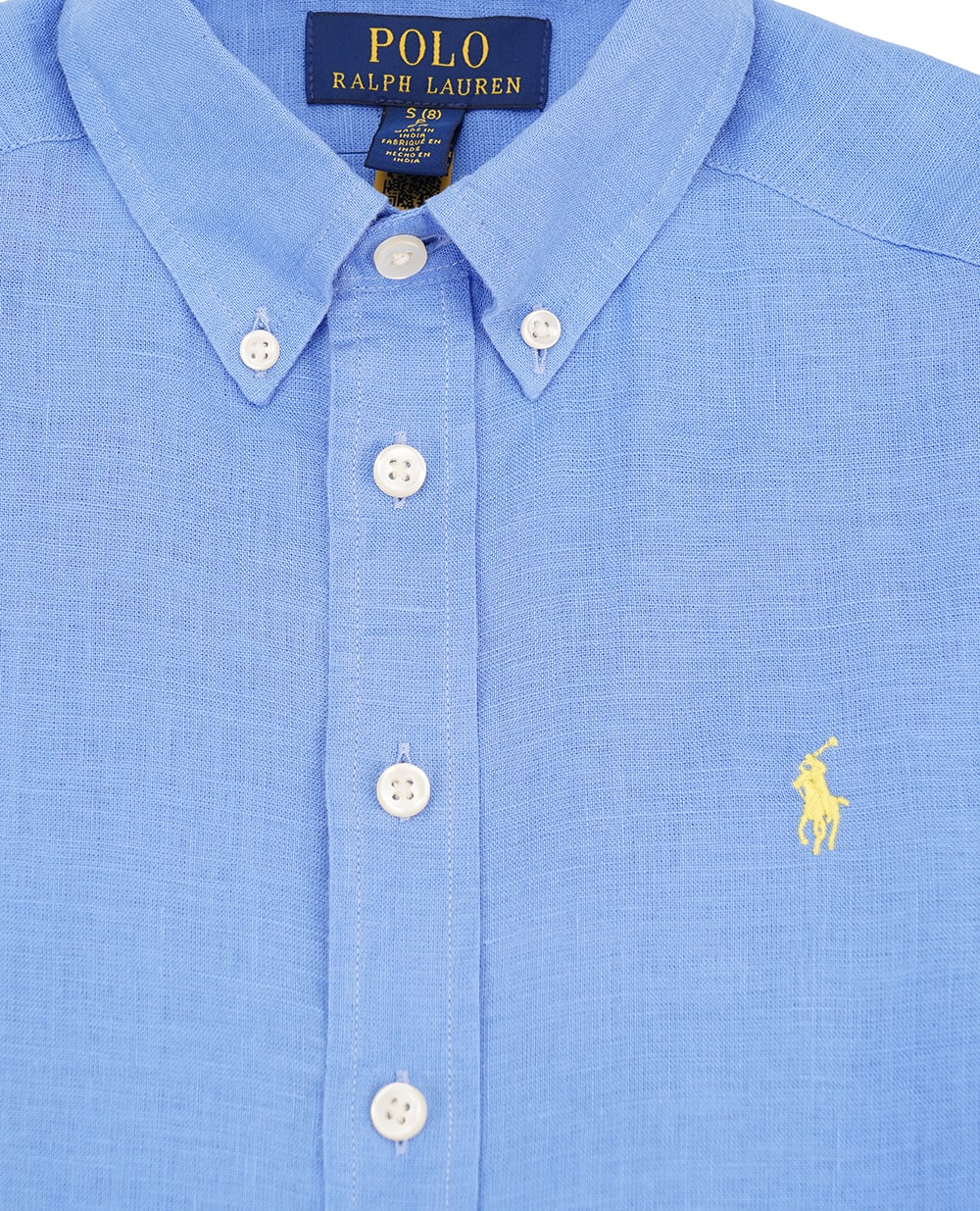 Детская льняная рубашка Polo Ralph Lauren Kids 323967600001, голубой цвет • Купить в интернет-магазине Kameron