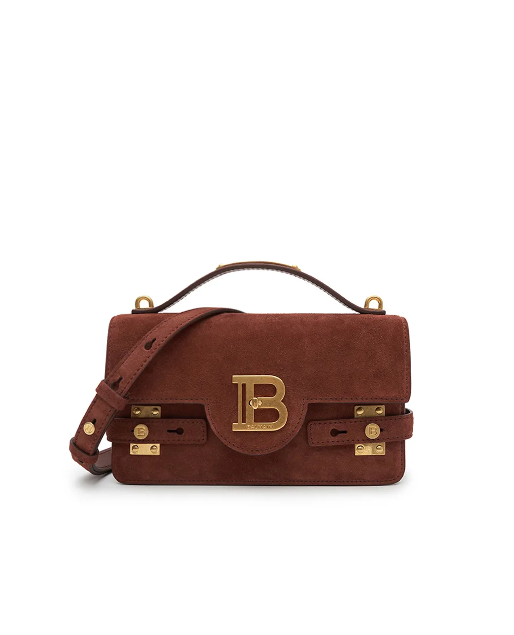 Сумка B-Buzz Shoulder 24 из замши Balmain FN0DA828LCRA, красный цвет • Купить в интернет-магазине Kameron