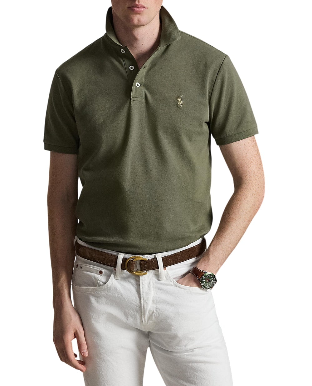 Поло Polo Ralph Lauren 710941439509, оливковий колір • Купити в інтернет-магазині Kameron