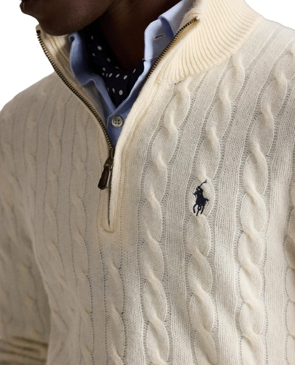 Свитер из шерсти и кашемира Polo Ralph Lauren 710876766001, кремовый цвет • Купить в интернет-магазине Kameron