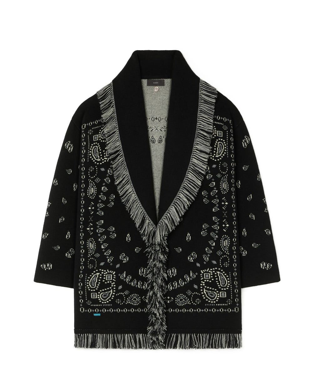 Жаккардовый кардиган Bandana из кашемира Alanui LWHB064E26KNI0021084, черный цвет • Купить в интернет-магазине Kameron