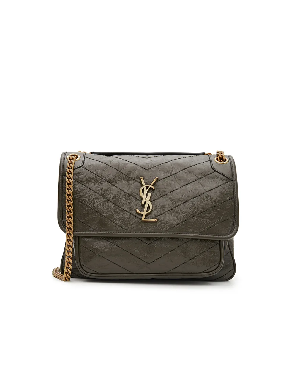 Сумка NIKI Medium из телячьей кожи Saint Laurent 633184-0EN07, оливковый цвет • Купить в интернет-магазине Kameron