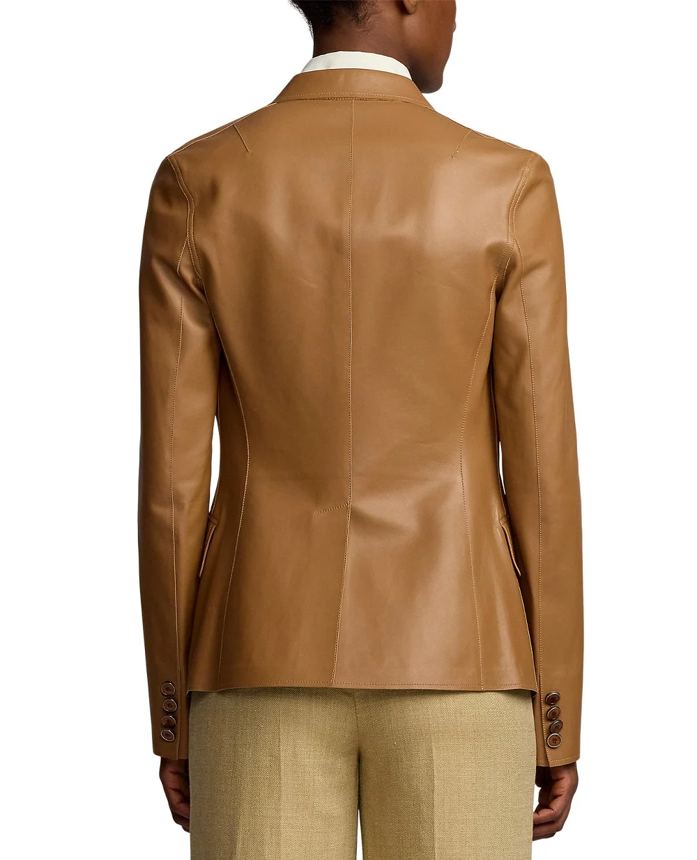 Кожаный жакет Ralph Lauren Collection 290965602001, коричневый цвет • Купить в интернет-магазине Kameron
