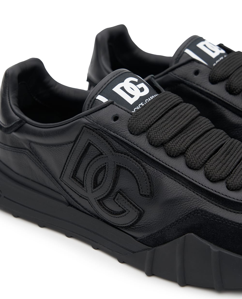 Кросівки Dg Athletic із телячої шкіри та замші Dolce&Gabbana CS2384-A0569, чорний колір • Купити в інтернет-магазині Kameron