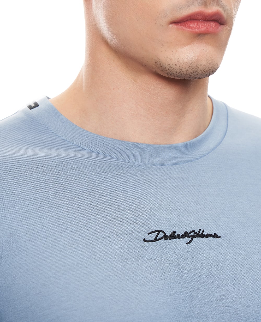 Футболка с логотипом Dolce&Gabbana G8RN8Z-G7P0C, голубой цвет • Купить в интернет-магазине Kameron