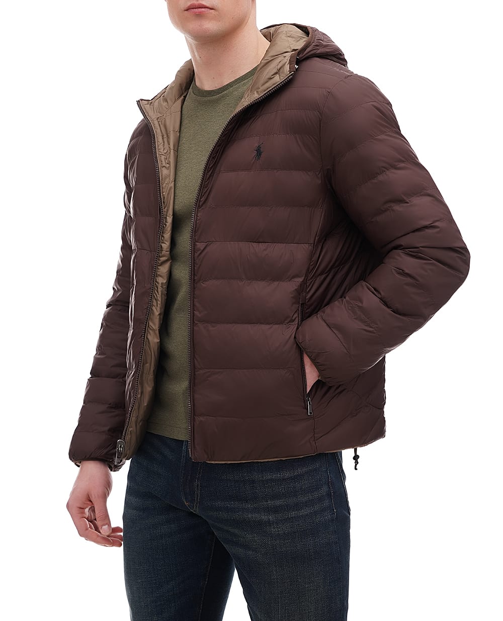 Куртка двусторонняя Polo Ralph Lauren 710955635003, коричневый цвет • Купить в интернет-магазине Kameron
