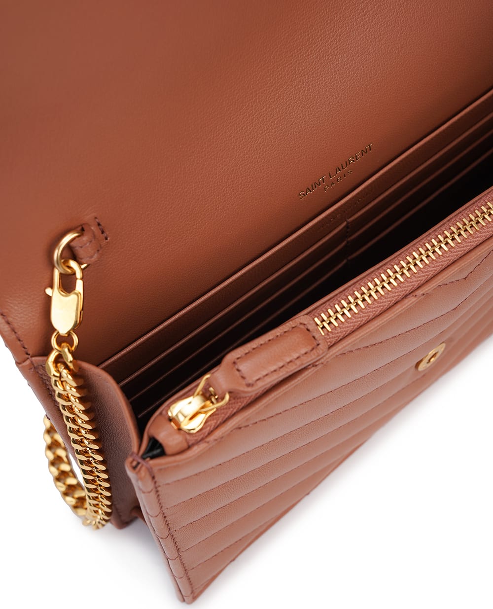 Кожаная сумка Cassandre Chain Wallet Saint Laurent 742920-AAA44, розовый цвет • Купить в интернет-магазине Kameron