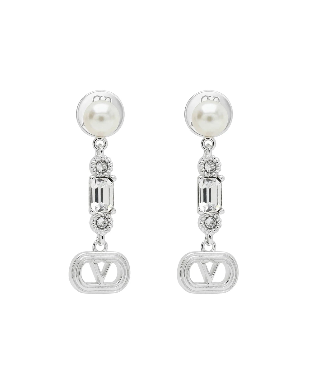 Серьги-подвески с кристаллами Swarovski Valentino 9W2J0AI8WKD, серебряный цвет • Купить в интернет-магазине Kameron