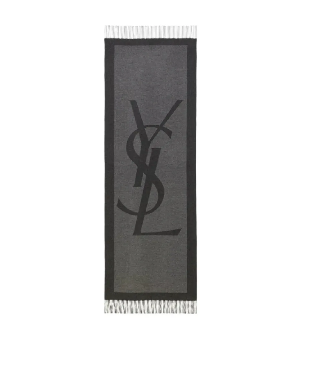 Палантин из шелка Saint Laurent 794861-3Y009, серый цвет • Купить в интернет-магазине Kameron