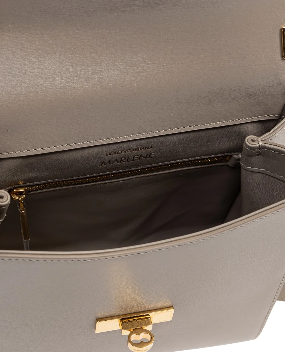 Сумка City Marlene из телячьей кожи Dolce&Gabbana BB7726-A3G19, серый цвет • Купить в интернет-магазине Kameron