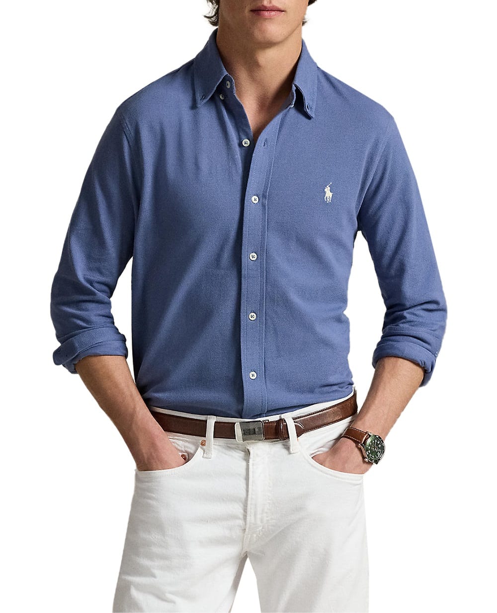 Рубашка Polo Ralph Lauren 710654408143, голубой цвет • Купить в интернет-магазине Kameron