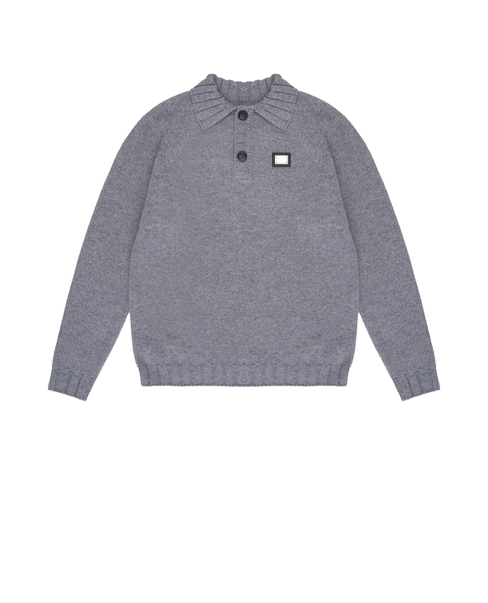 Детское поло из шерсти и кашемира Dolce&Gabbana Kids L4KWI0-JGMBA-S, серый цвет • Купить в интернет-магазине Kameron