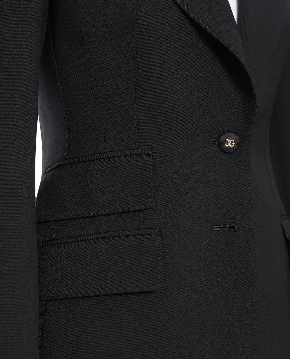 Жакет однобортный из шерсти Dolce&Gabbana F29Z8T-GDDPS, черный цвет • Купить в интернет-магазине Kameron