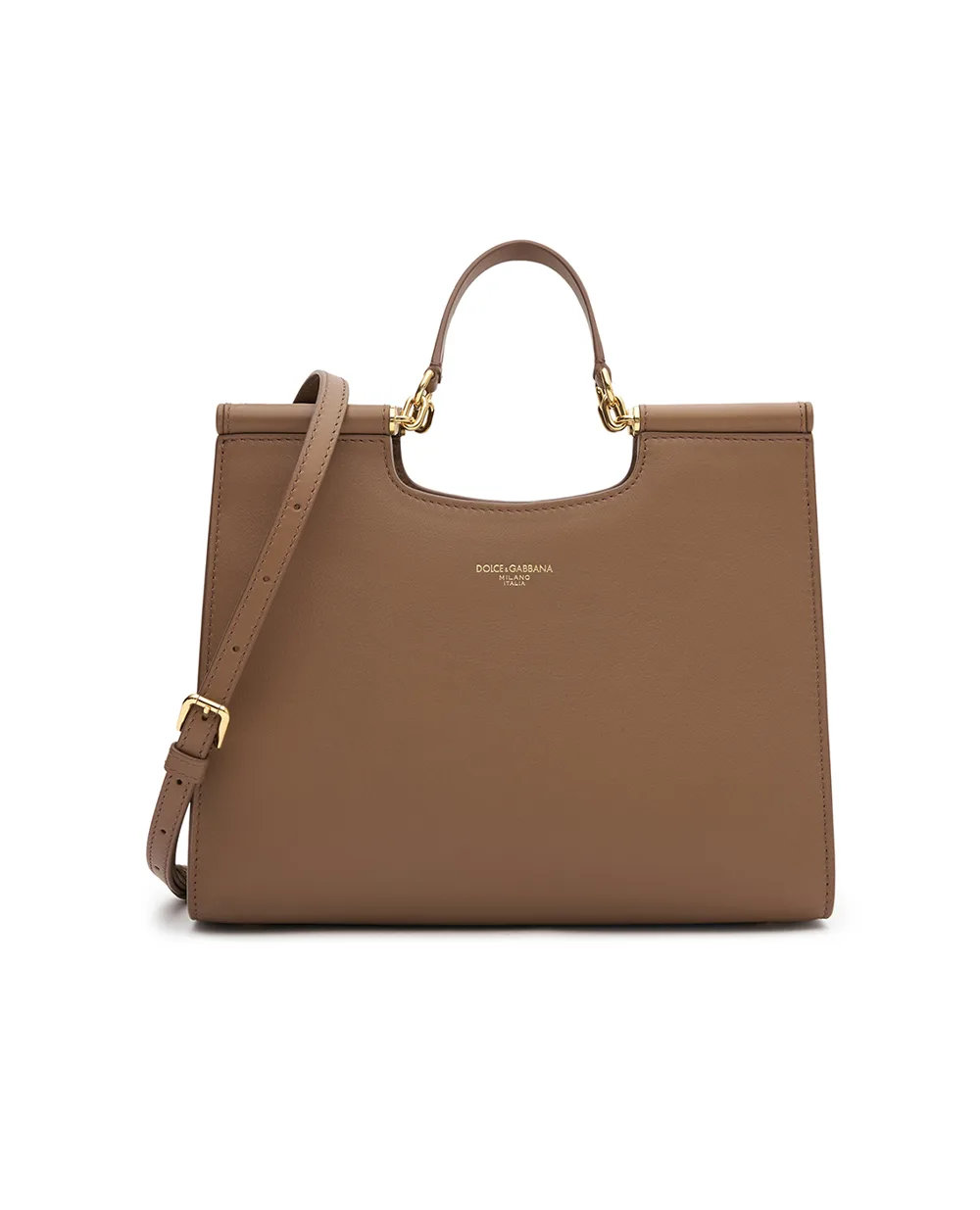 Кожаная сумка Sicily Small Dolce&Gabbana BB7728-B7321, коричневый цвет • Купить в интернет-магазине Kameron