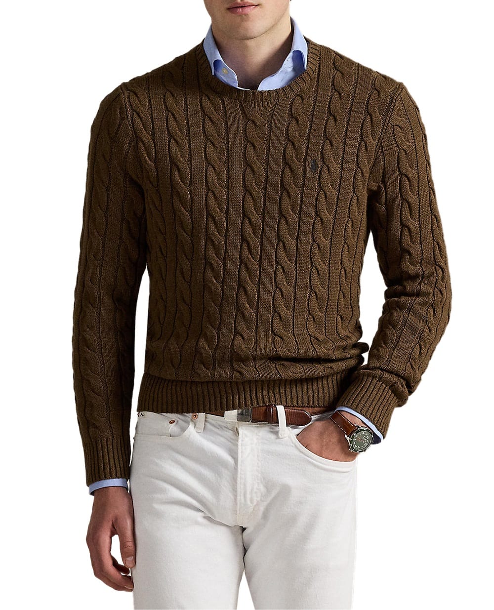 Джемпер с вышитым логотипом Polo Ralph Lauren 710775885520, коричневый цвет • Купить в интернет-магазине Kameron