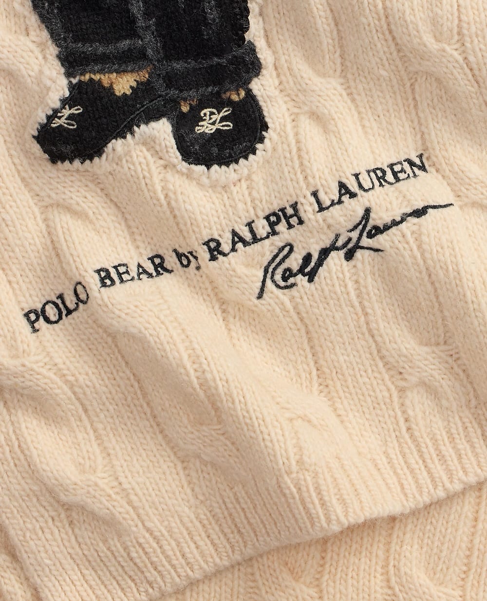 Шарф Polo Bear из шерстяной смеси Polo Ralph Lauren 455P04649001, бежевый цвет • Купить в интернет-магазине Kameron